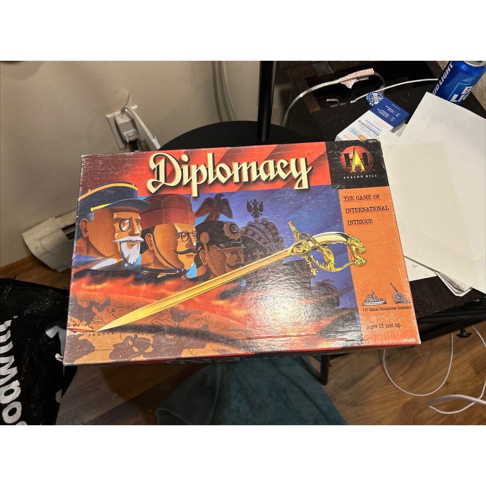 Diplomacy Board Game Avalon Hill Hasbro Edition 1999 Metal Pieces